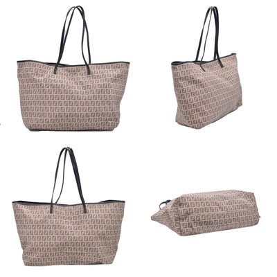 $850 FENDI Zucca Spalmati Medium Roll Tote Tobacco CONSIGNMENT