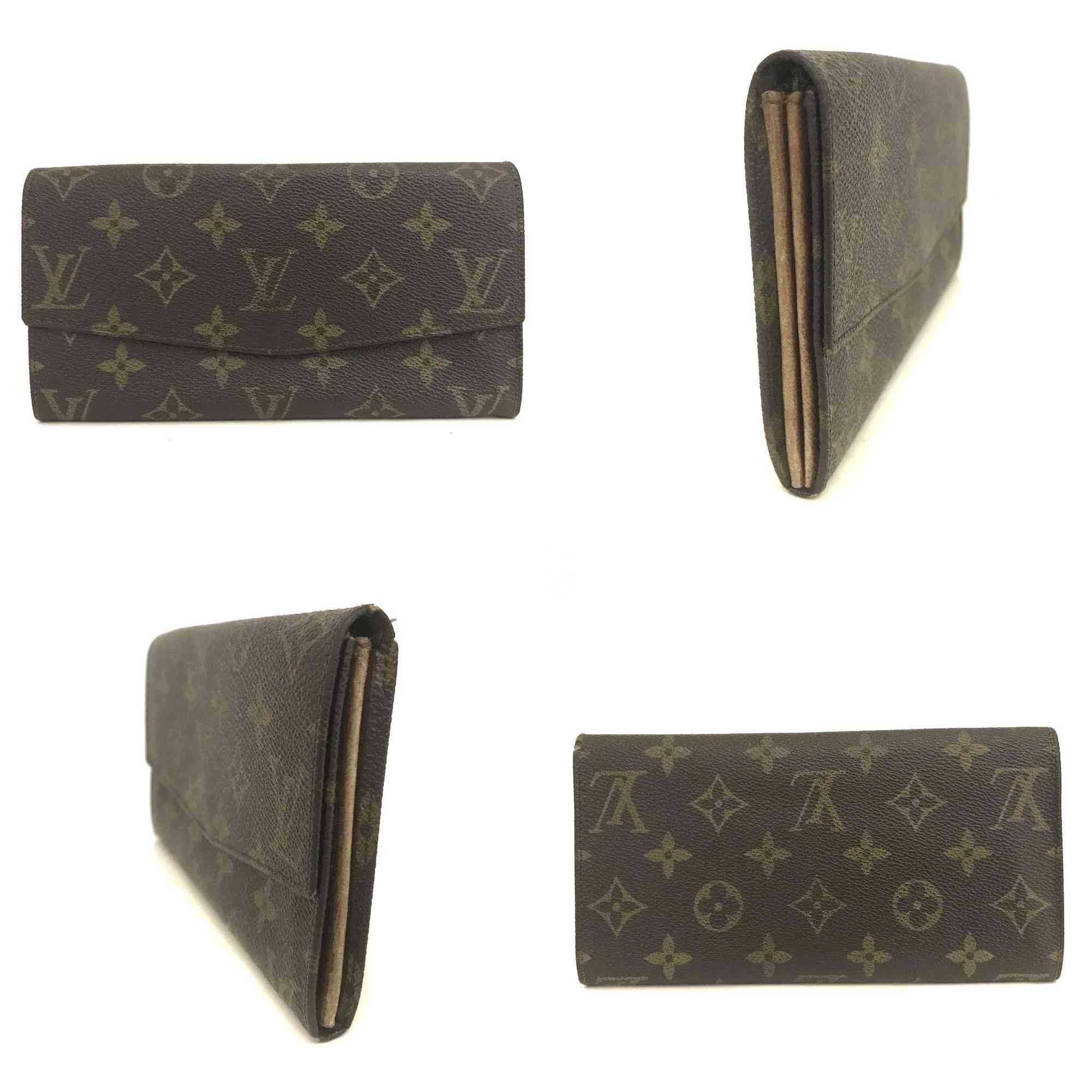 Vintage Louis Vuitton Monogram Long Bifold Wallet Brown