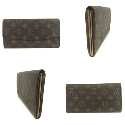Vintage Louis Vuitton Monogram Long Bifold Wallet Brown