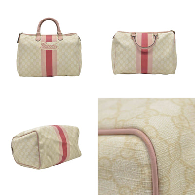 Gucci GG Plus Monogram Web Stripe Medium Joy Boston Pink