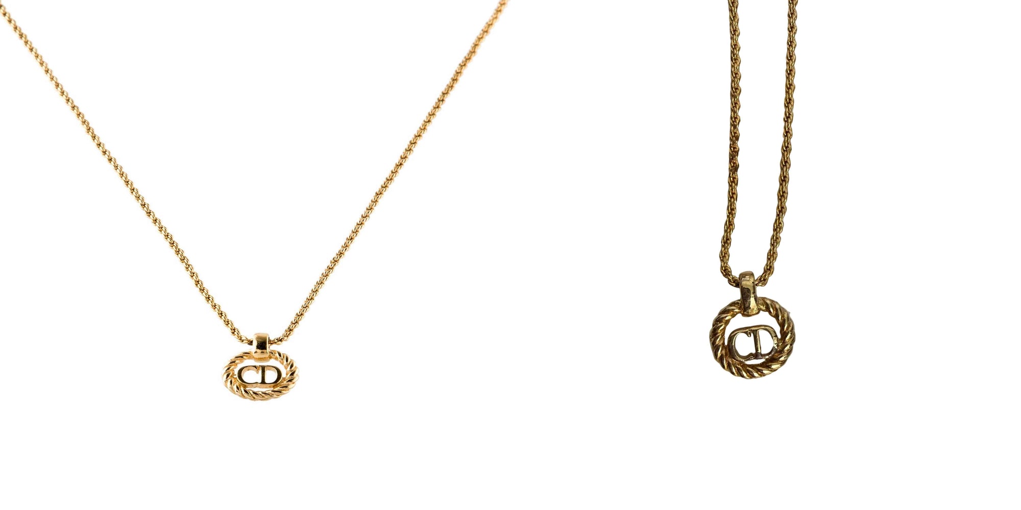$410 Dior Vintage 'CD' Pendant Necklace 10019732