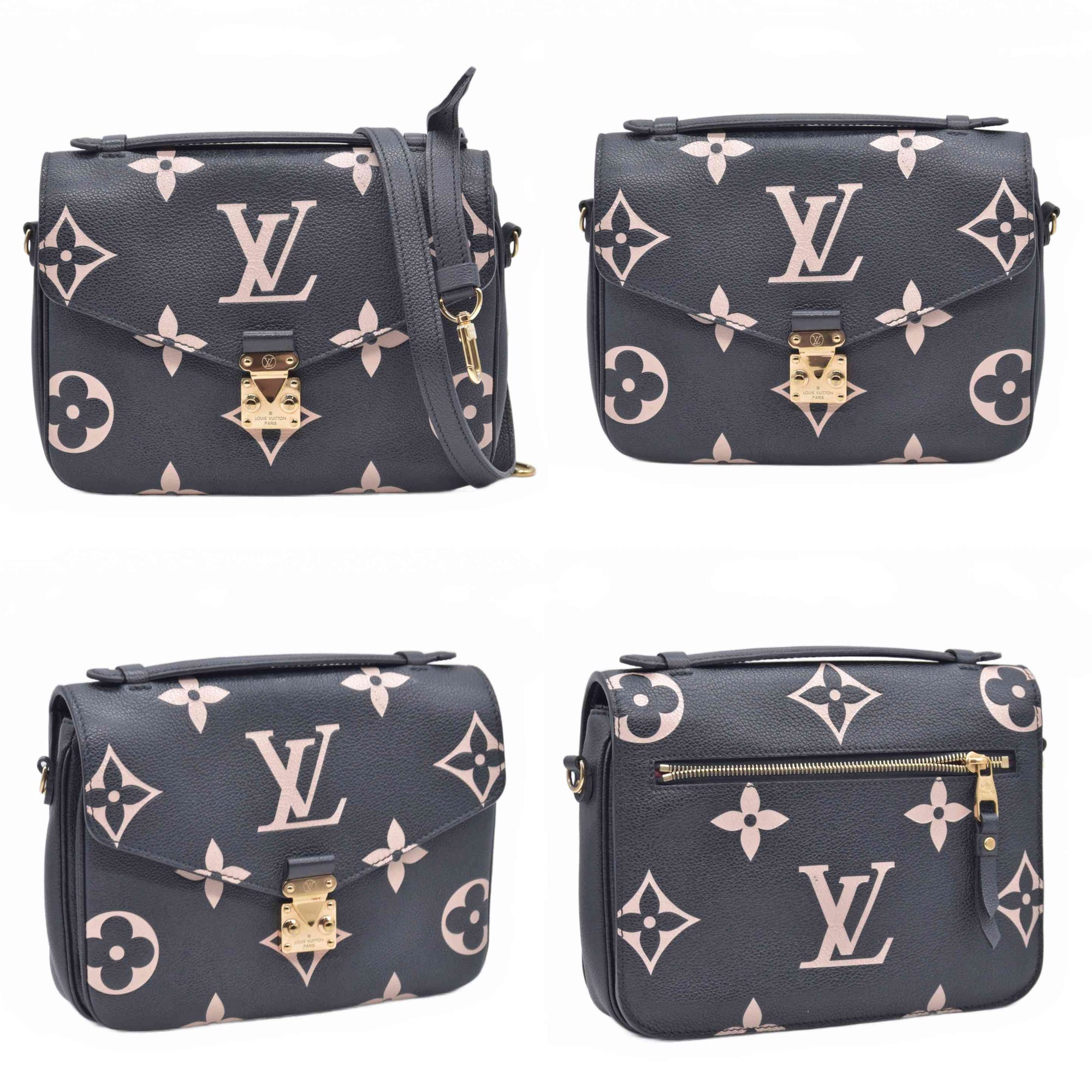 $3300 Louis Vuitton BiColor Pochette Metis Black Cream RFID 10020741