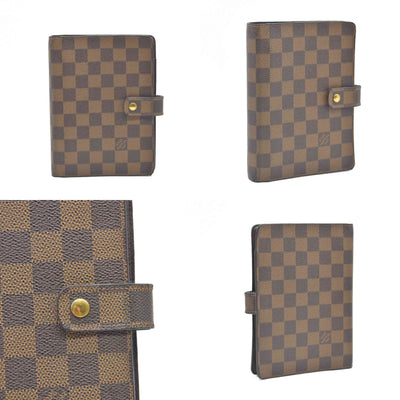 $755 Louis Vuitton Damier Ebene Medium Ring Agenda Cover Consignment NL SP0022 2002