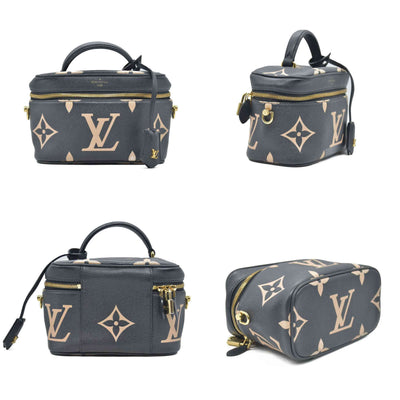 $3250 2021 Louis Vuitton Empreinte Monogram Giant Vanity PM Black Beige FP1201