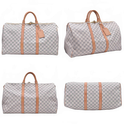 $1440 Louis Vuitton 2008 Damier Azur Keepall 50 MB2078 10021299