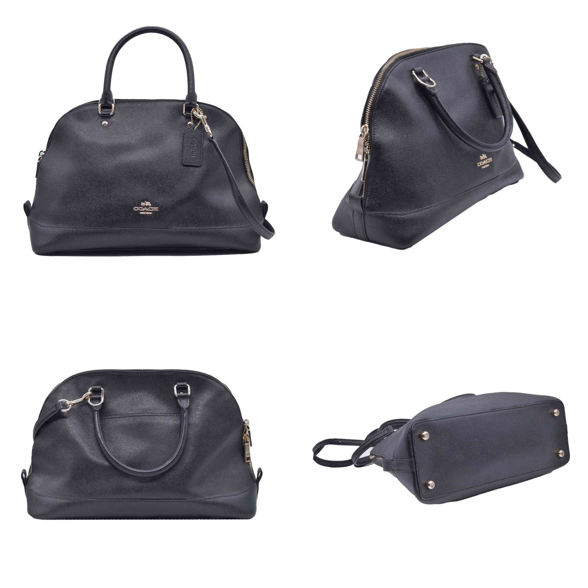 $450 Coach  Leather Top Handle Bag Black CONSIGNMENT