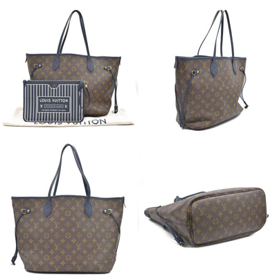 Louis Vuitton LV Monogram Neverfull Inside Out w/Pouch MM Navy
