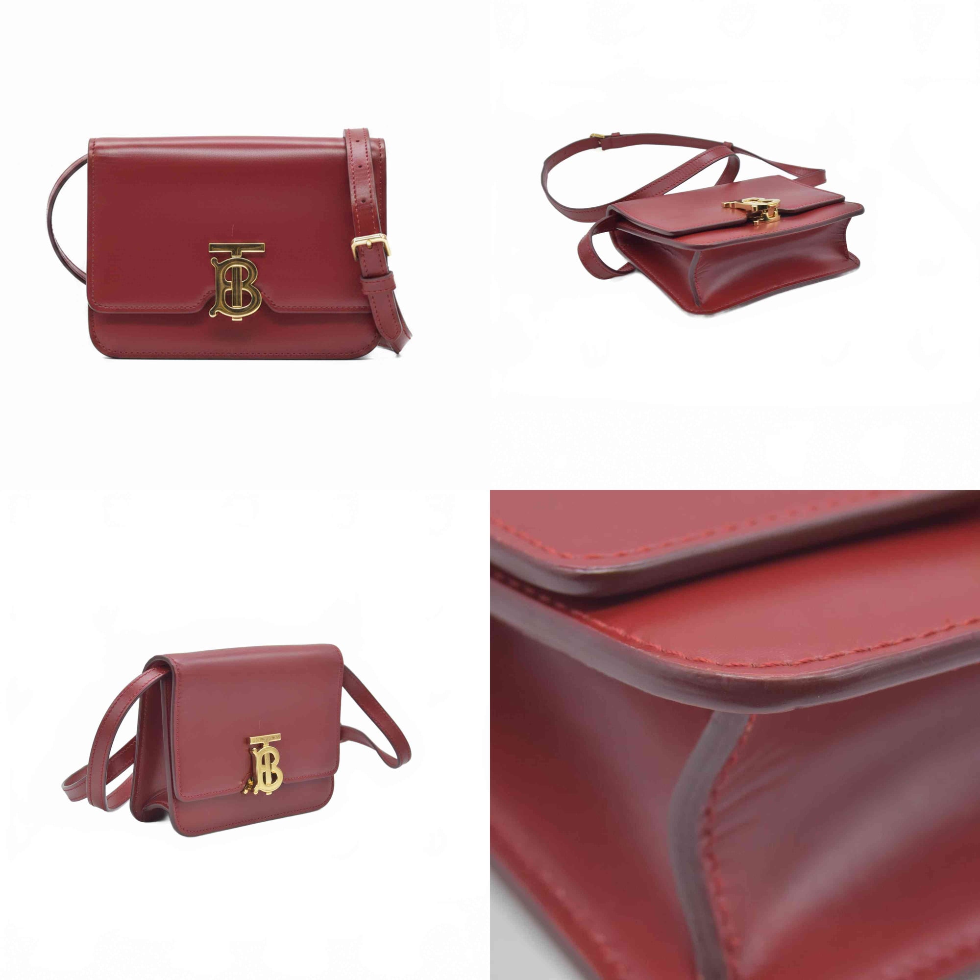 $2150 Burberry TB Mini Leather Shoulder Bag