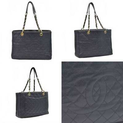 $2900 2010 Chanel Grand Shopping Tote (GST) Black Caviar