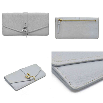 $495 Chloe Aby Padlock Leather Bifold Long Wallet