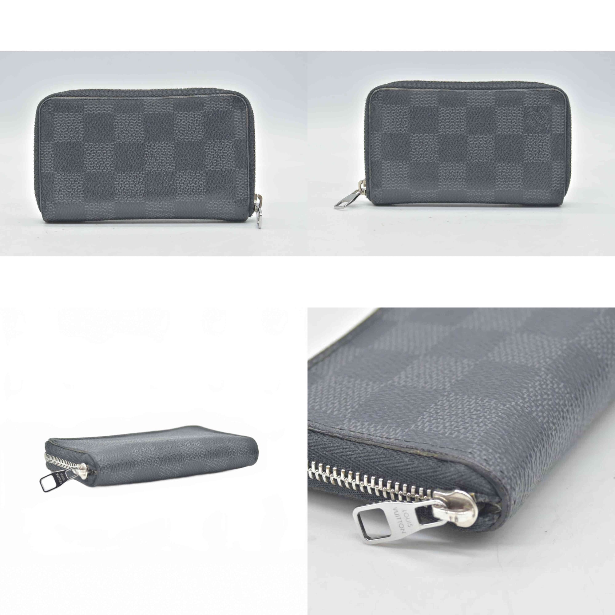 $435 2012 Louis Vuitton Damier Graphite Zippy Coin Purse Vertical MI2162