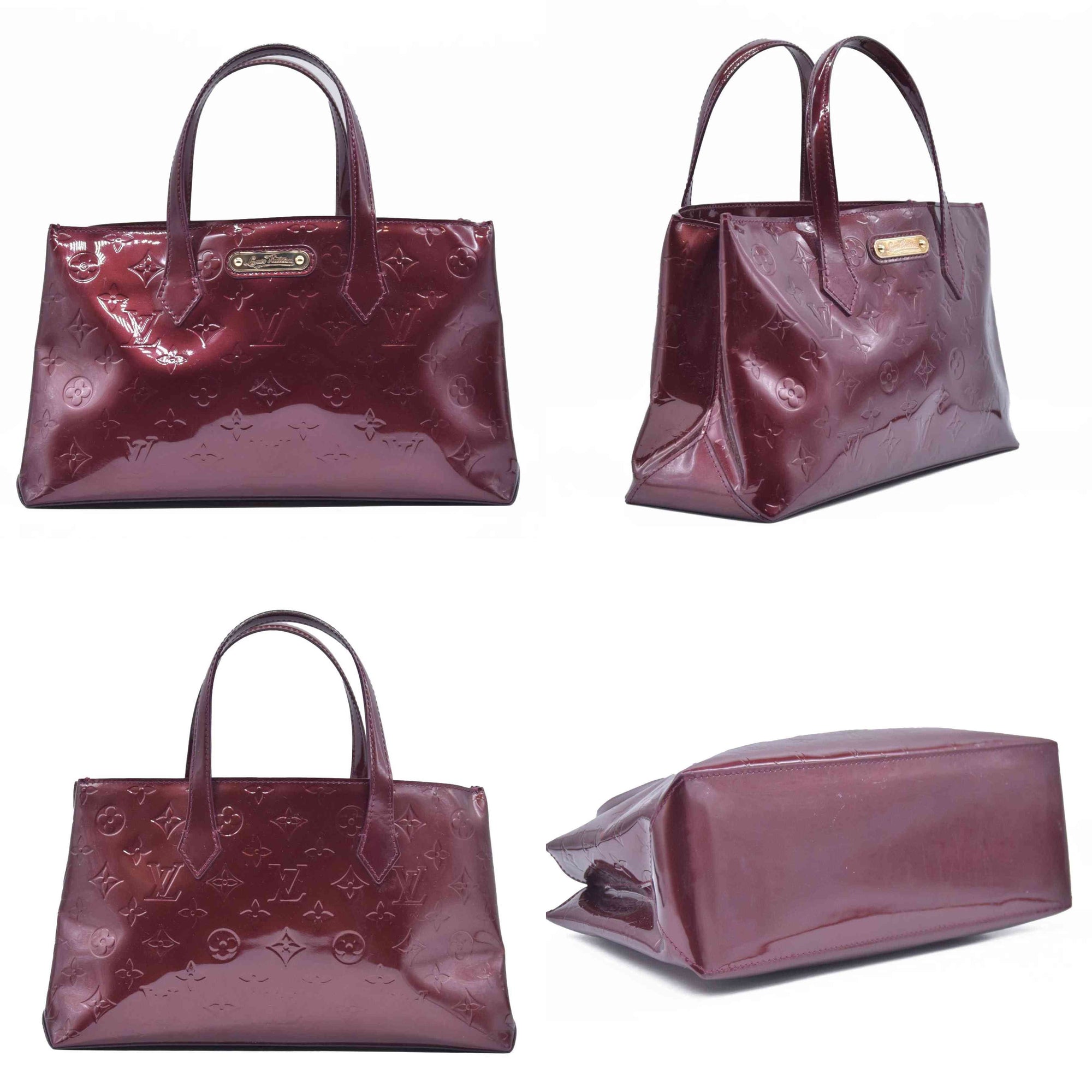$1270 2010 Louis Vuitton Monogram Vernis Wilshire PM Amarante SN2180 CONSIGNMENT