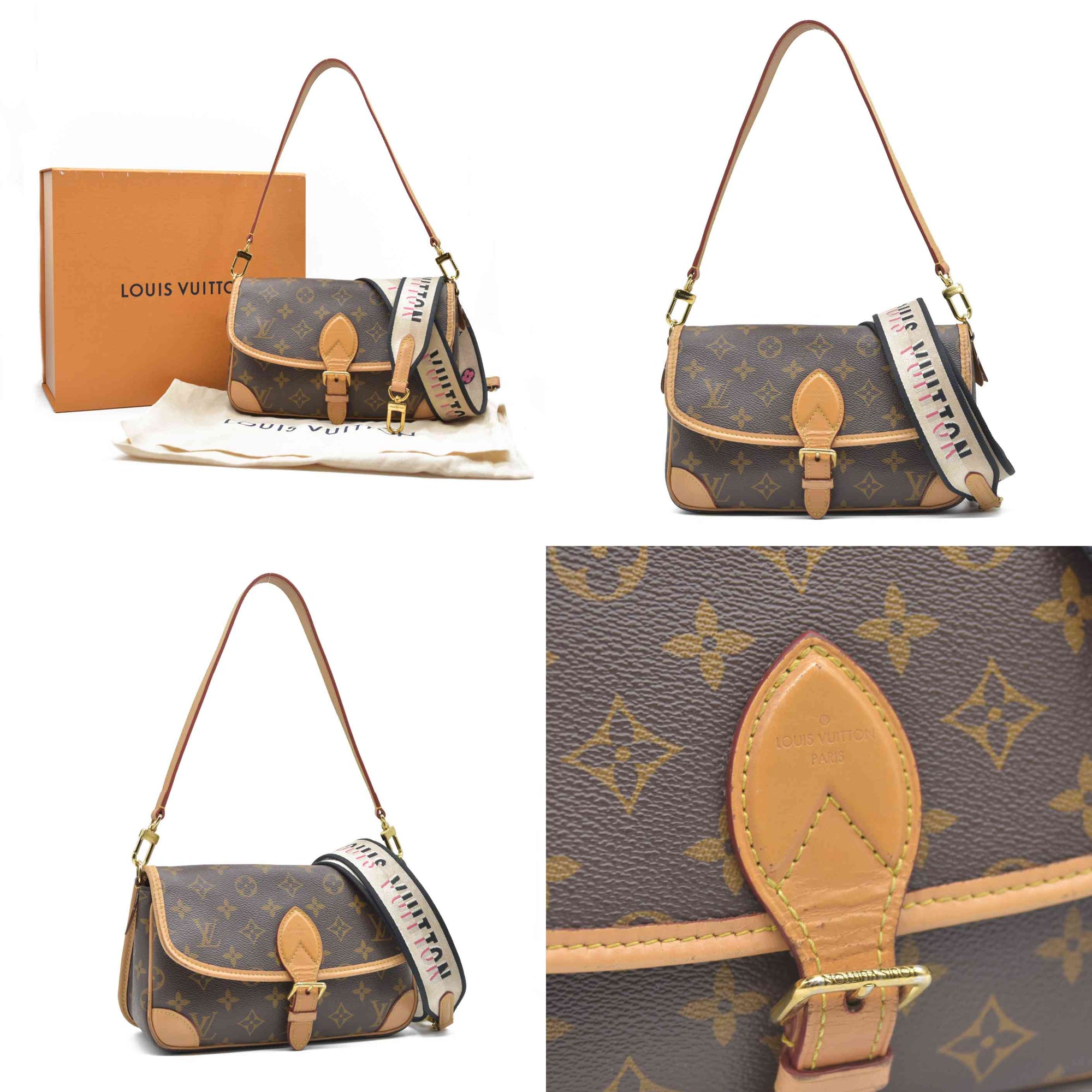 $2620 LOUIS VUITTON  Monogram Diane Black RFID Crossbody