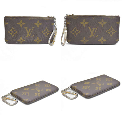 Louis Vuitton Monogram Pochette Cles Wallet Coin Purse Brown 874ET