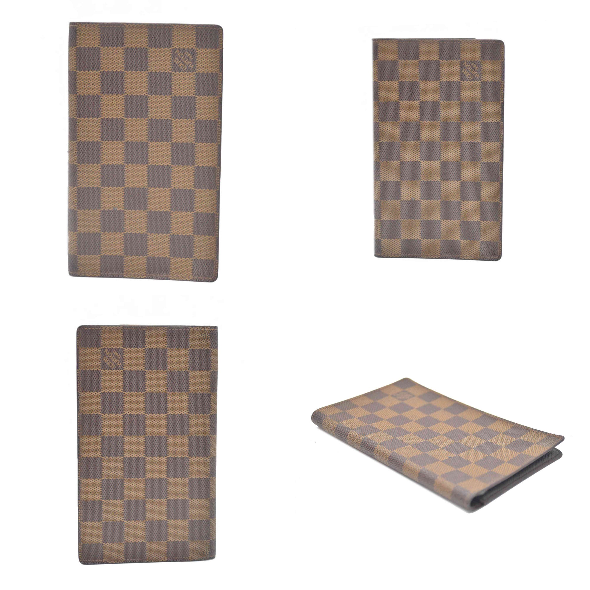 Louis Vuitton Damier Agenda De Poche Pocket Notebook Cover Brown MI1918