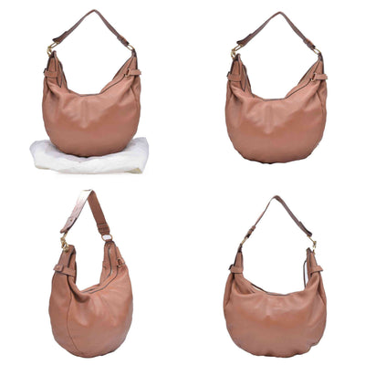 $2100 SALVATORE FERRAGAMO Logo Hobo Hand Bag Leather Brown CONSIGNMENT