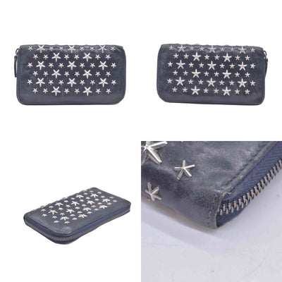 Jimmy Choo Star Zip Around Wallet Black CONSIGNMENT 10020937