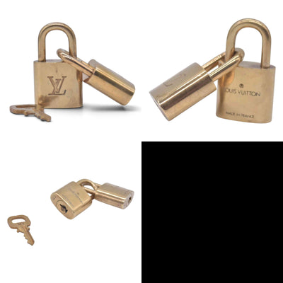 LOUIS VUITTON Brass Padlock and Key Set #310 CONSIGNMENT 10021644