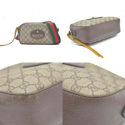 Gucci  GG Supreme Monogram Web Neo Vintage Shoulder Bag Beige New Acero Crop