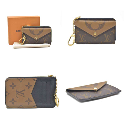 $700 Louis Vuitton  Reverse Monogram Recto Verso Card Holder Brown RFID