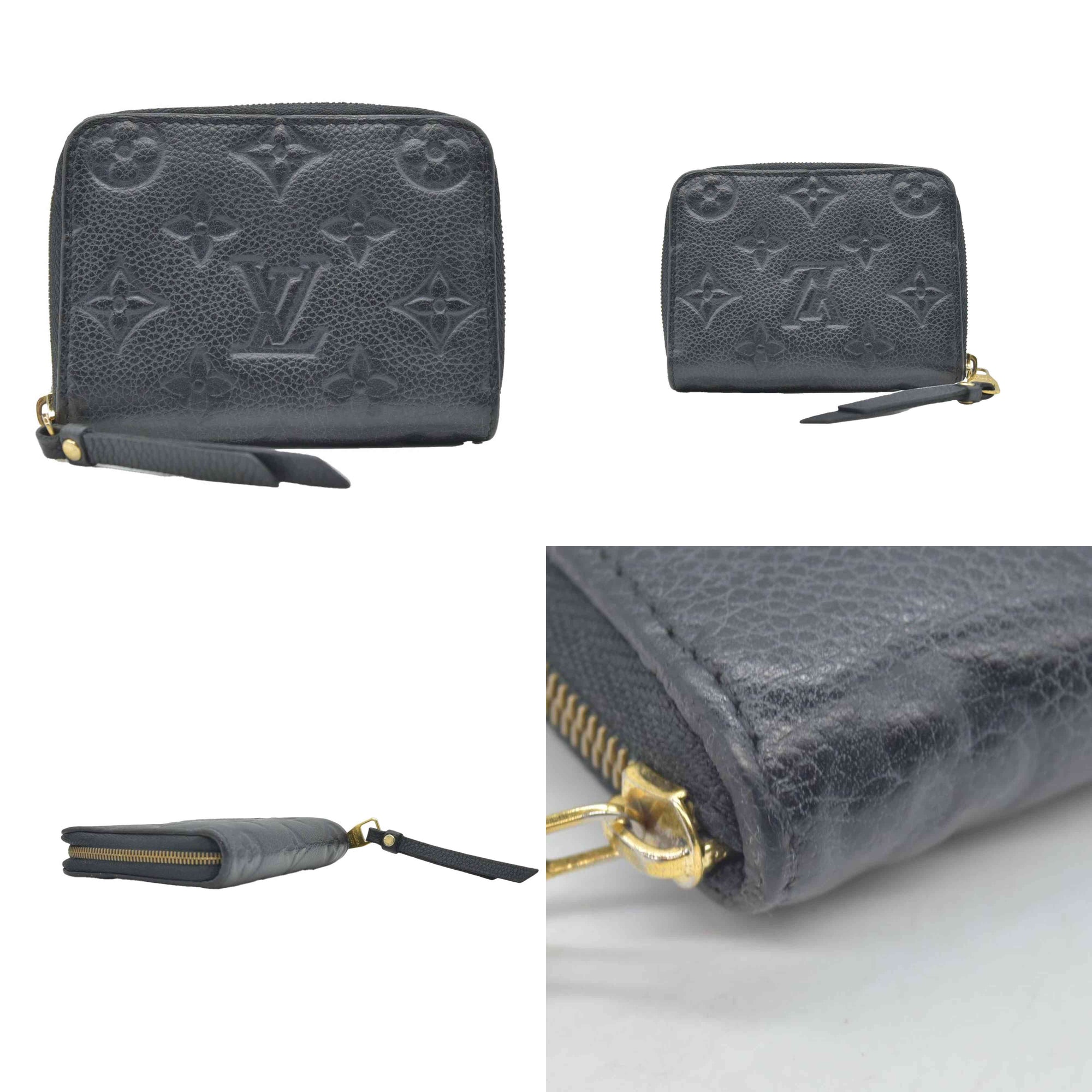 $760 2015 Louis Vuitton Monogram Empreinte Zippy Zip Around Wallet Coin Purse TS0155