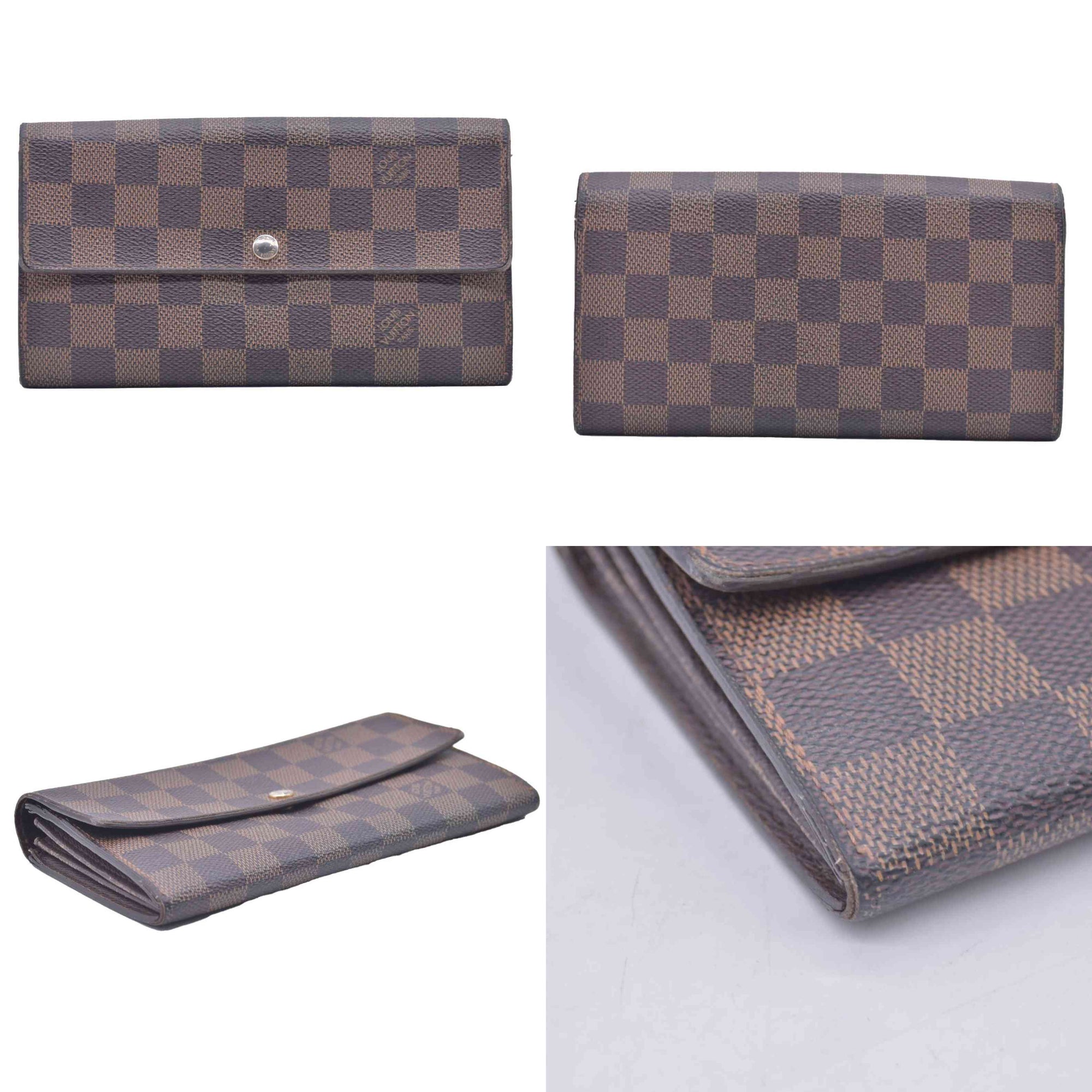 $725 2007 Louis Vuitton Damier Ebene Sarah Wallet CA1077 CONSIGNMENT 10020993