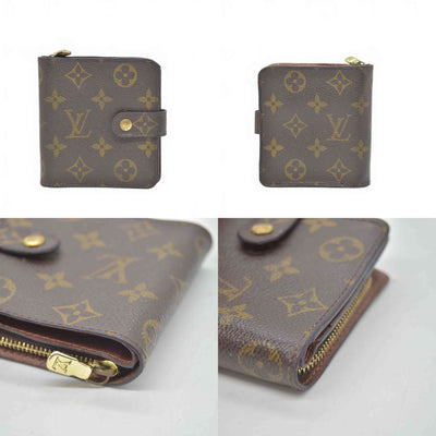 $590 2000 Louis Vuitton Monogram Compact Zippe Zipped Wallet CA0090 CONSIGNMENT