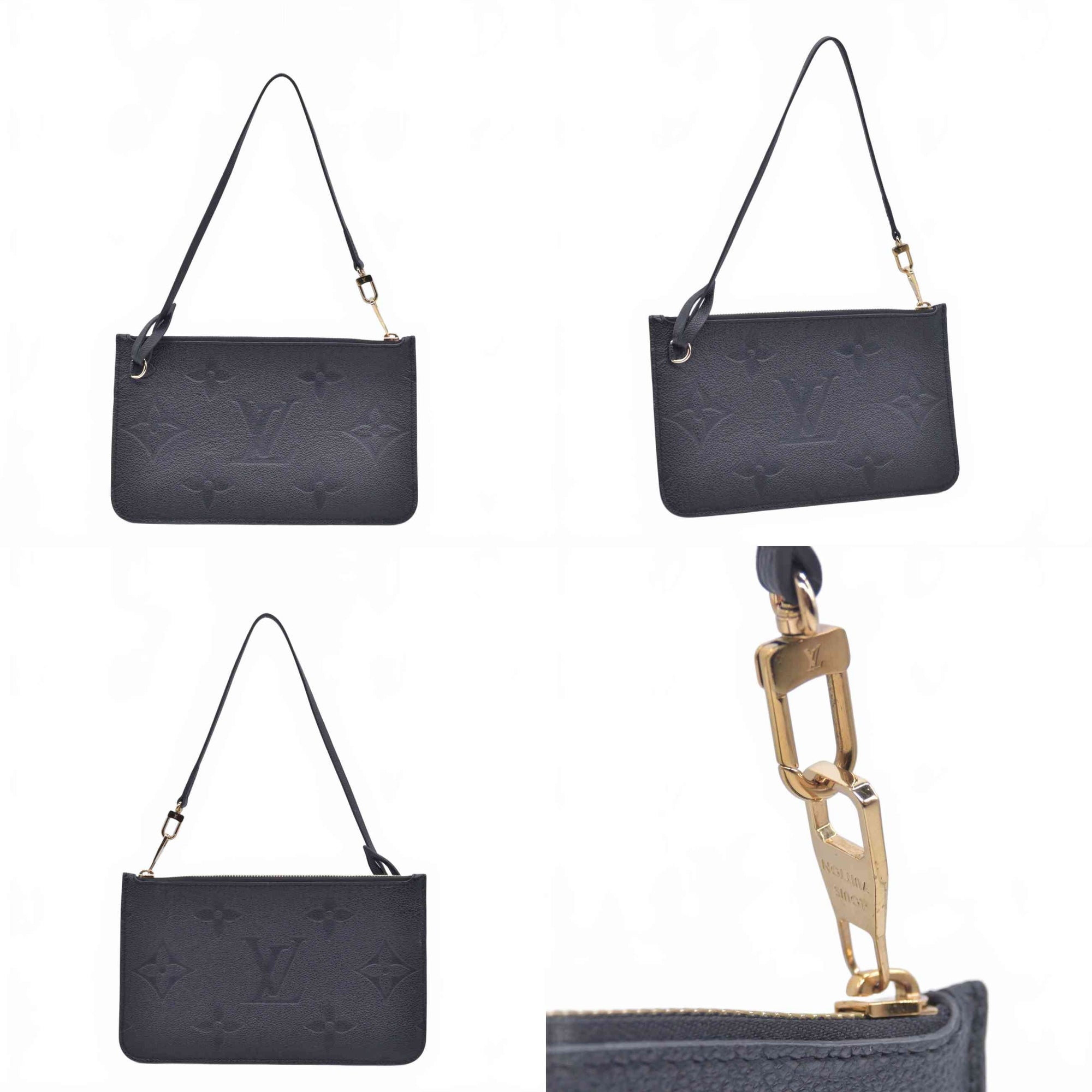Louis Vuitton Black Empreinte Giant Neverfull Pouch RFID