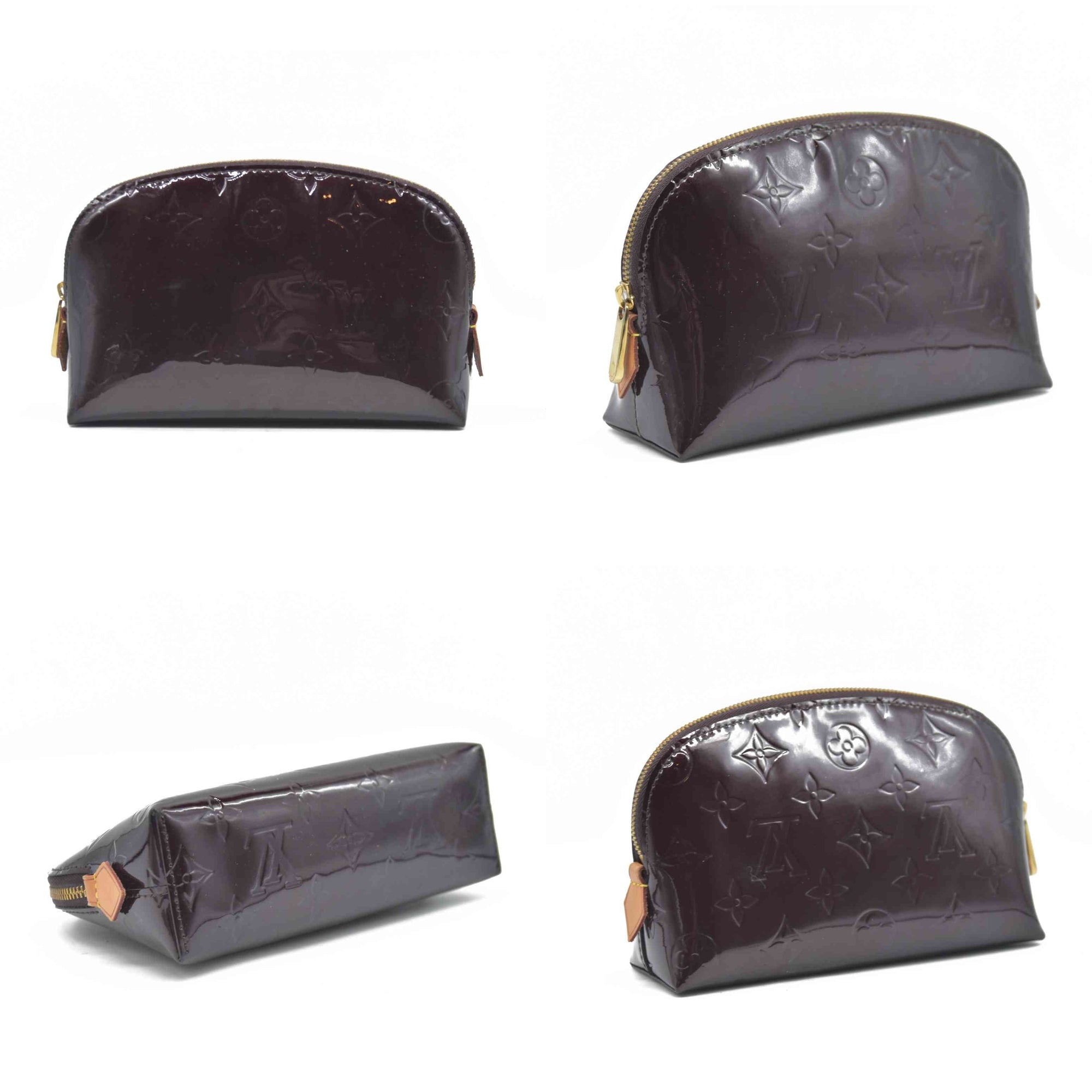 $530 LOUIS VUITTON Vernis Cosmetic Pouch Amarante CONSIGMENT AUCTION