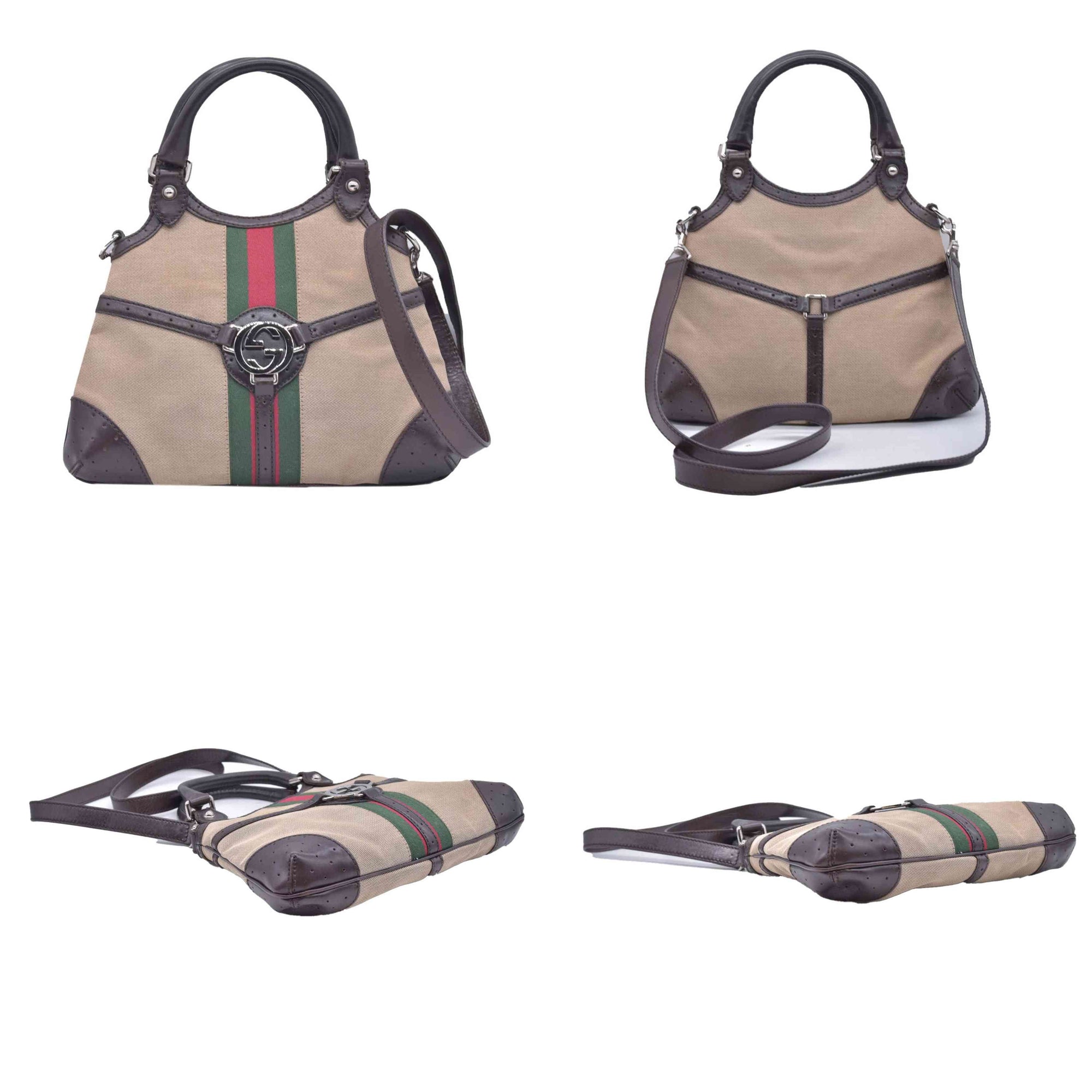 $1650 Gucci GG Web Canvas Reins Bag CONSIGNMENT 10021217