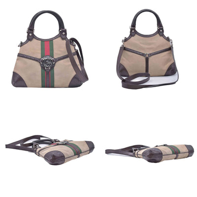 $1650 Gucci GG Web Canvas Reins Bag CONSIGNMENT 10021217