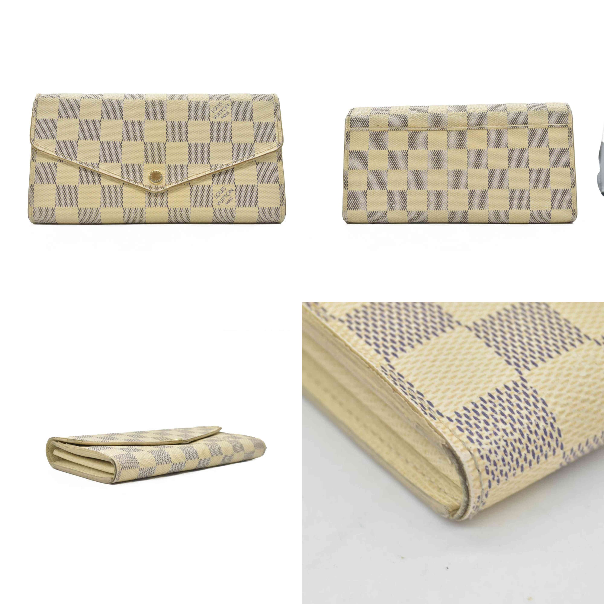 $775 Louis Vuitton Damier Azur Sarah Wallet NM CONSIGNMENT