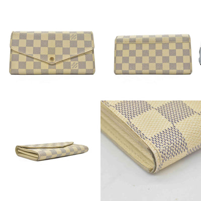 $775 Louis Vuitton Damier Azur Sarah Wallet NM CONSIGNMENT