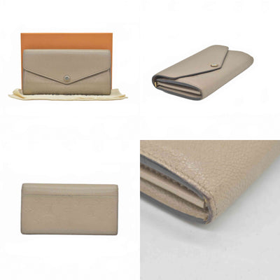 $1060 LOUIS VUITTON Portefeuille Sarah Monogram Empreinte Tourterelle Wallet