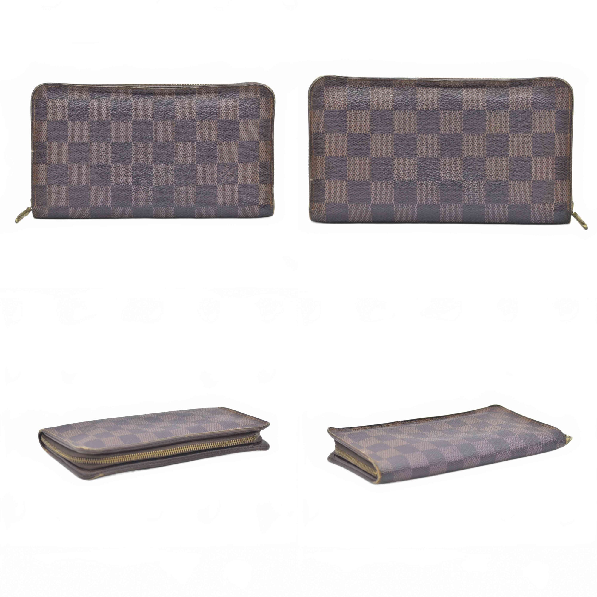 Louis Vuitton Damier Porte Monnaie Zippy Long Wallet Brown CA0040