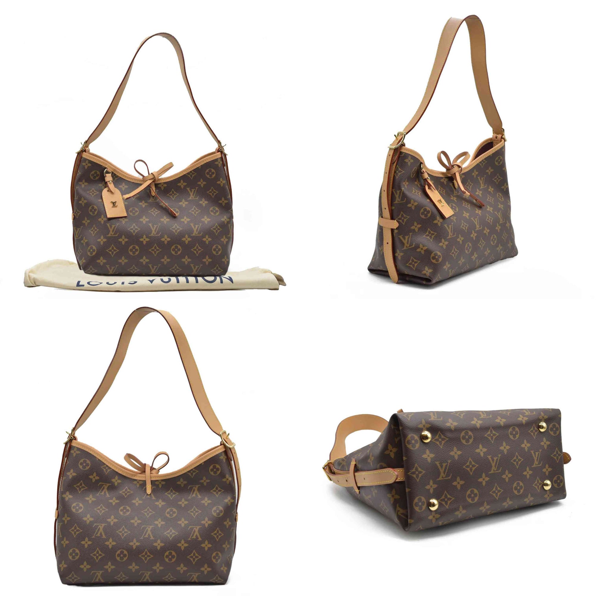 $2850 Louis Vuitton Monogram Carryall PM Brown Crossbody Travel Bag