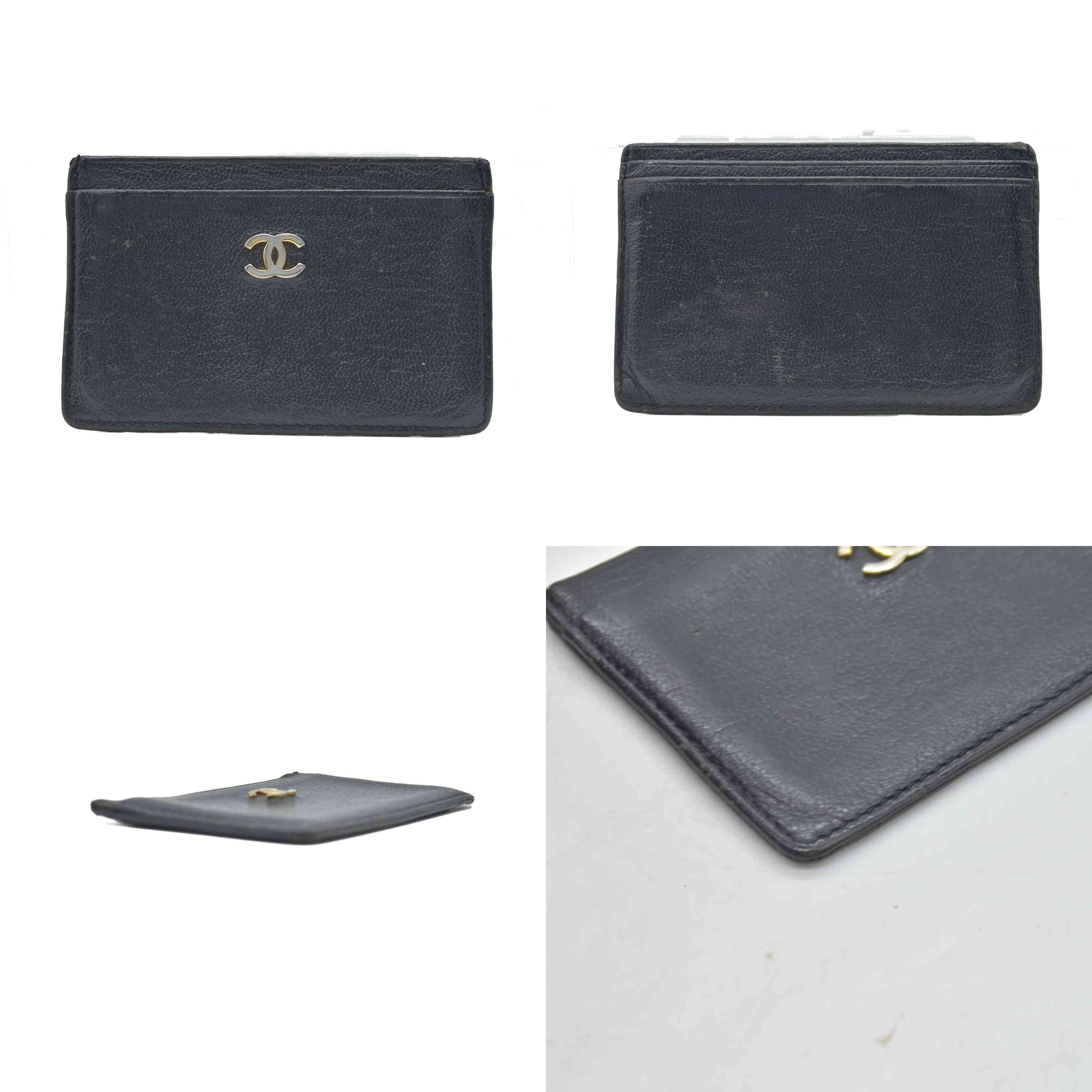 Chanel Goatskin CC Card Holder Black CONSIGNMENT