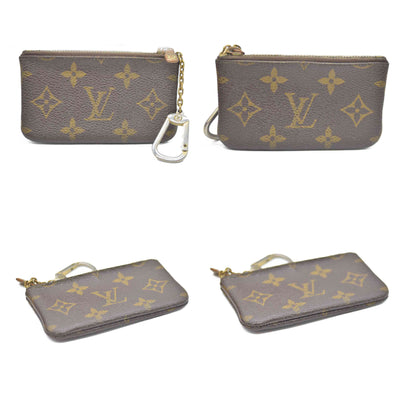 Louis Vuitton Monogram Pochette Cles Wallet Coin Purse Brown