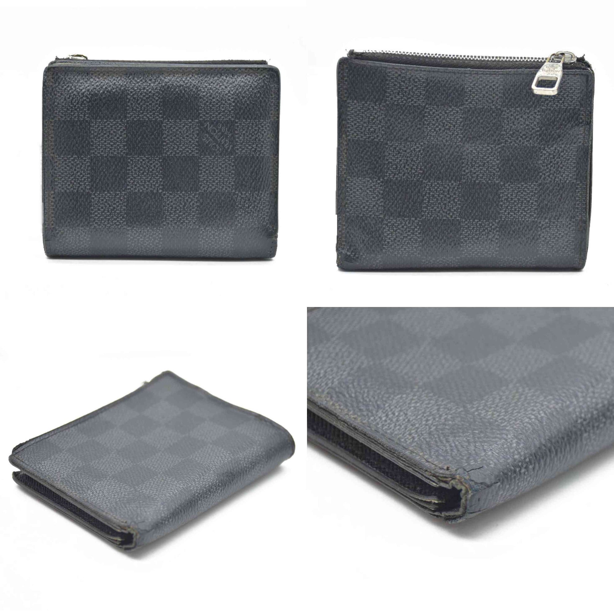 Louis Vuitton Damier Graphite Portefeuille Smart Bifold Wallet Black TS1167