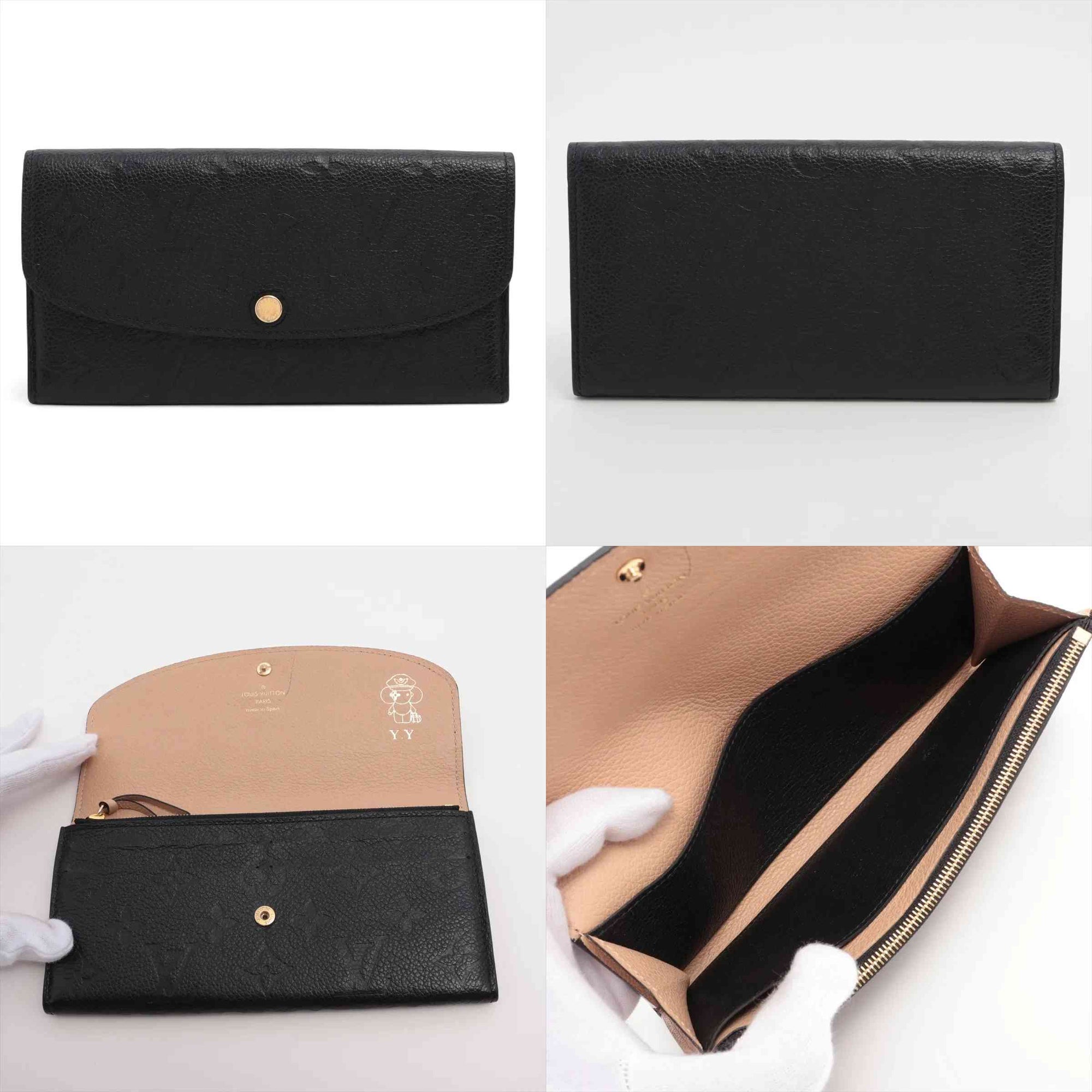$775 RFID Louis Vuitton Empreinte Emilie Wallet Black Dune 10020974
