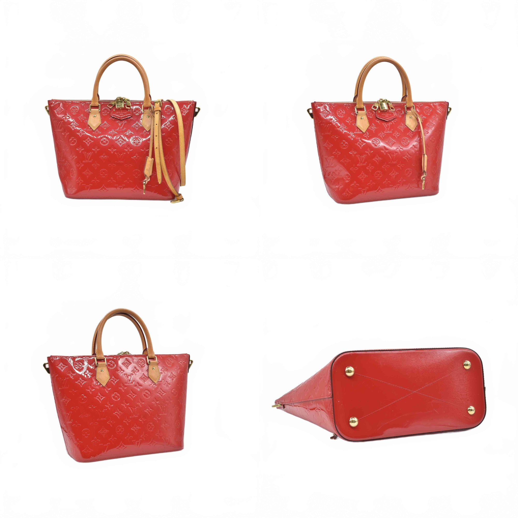 $2350 2014 LOUIS VUITTON Vernis Montebello MM Red DR3154