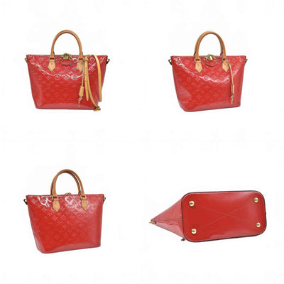 $2350 2014 LOUIS VUITTON Vernis Montebello MM Red DR3154