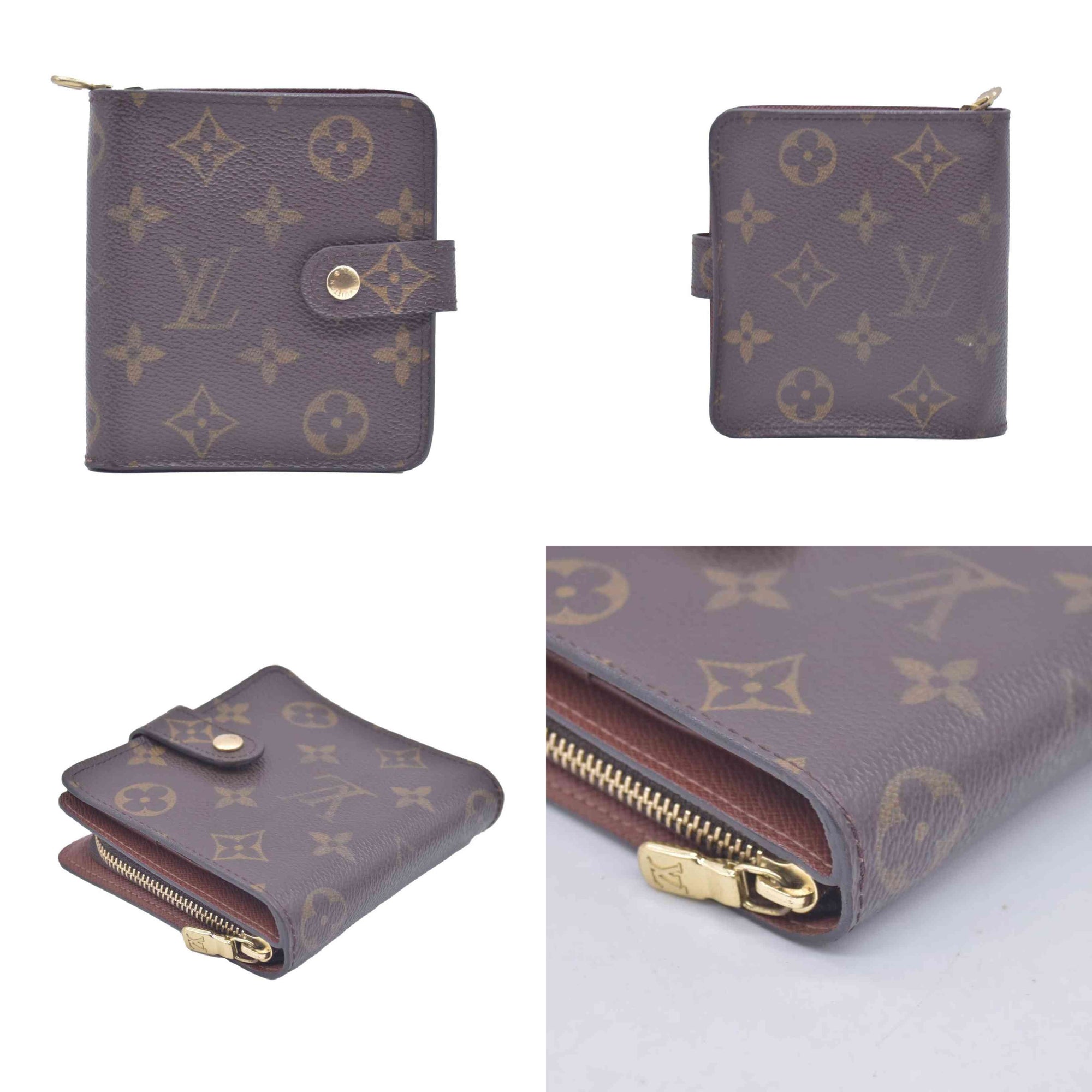 $620 LOUIS VUITTON Monogram Compact Zip Wallet CONSIGNMENT