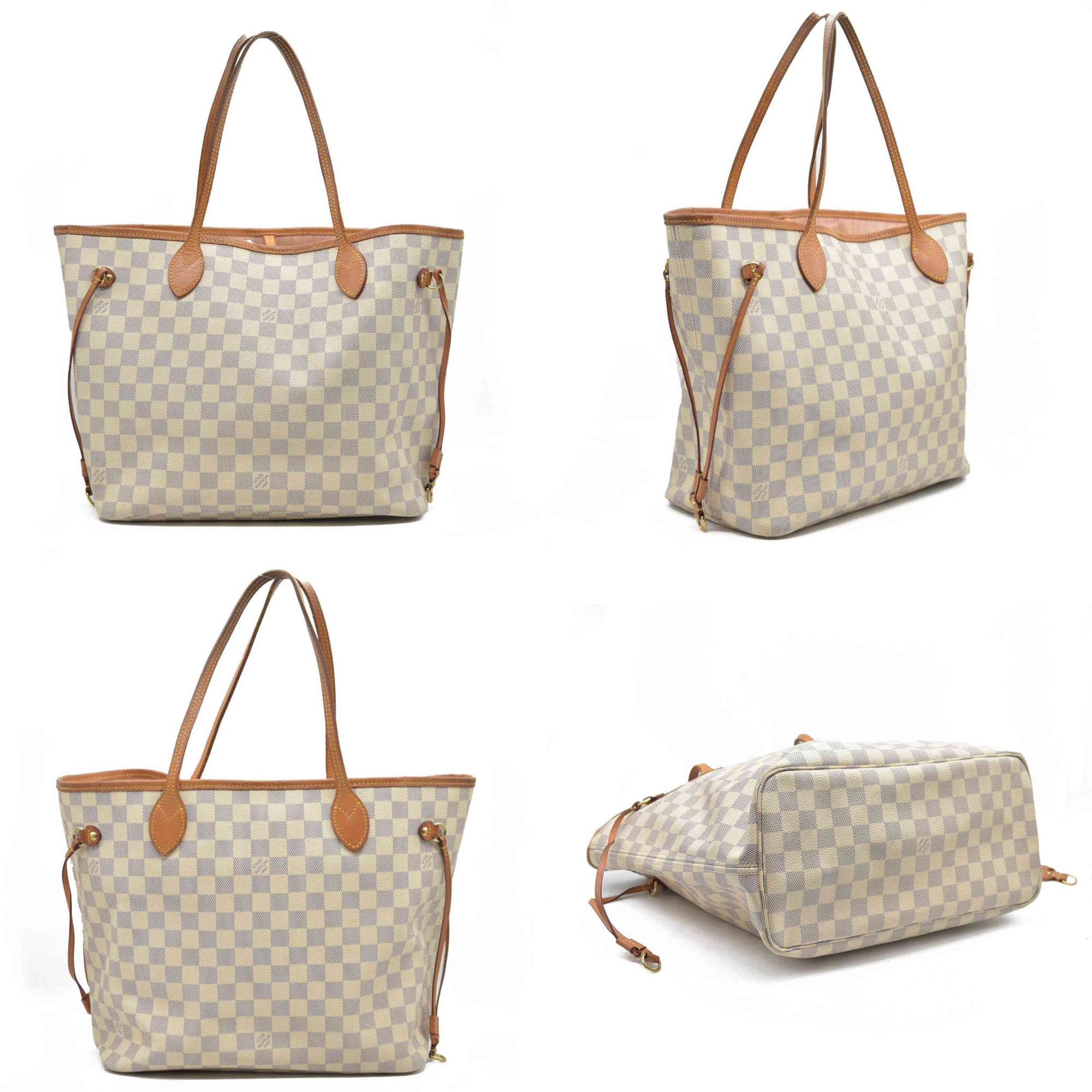 $2200 Louis Vuttion Damier Azur Neverfull MM Rose Ballerine