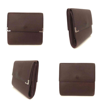 $660 Must de Cartier Leather Trifold Wallet Purse Bordeaux 10018481