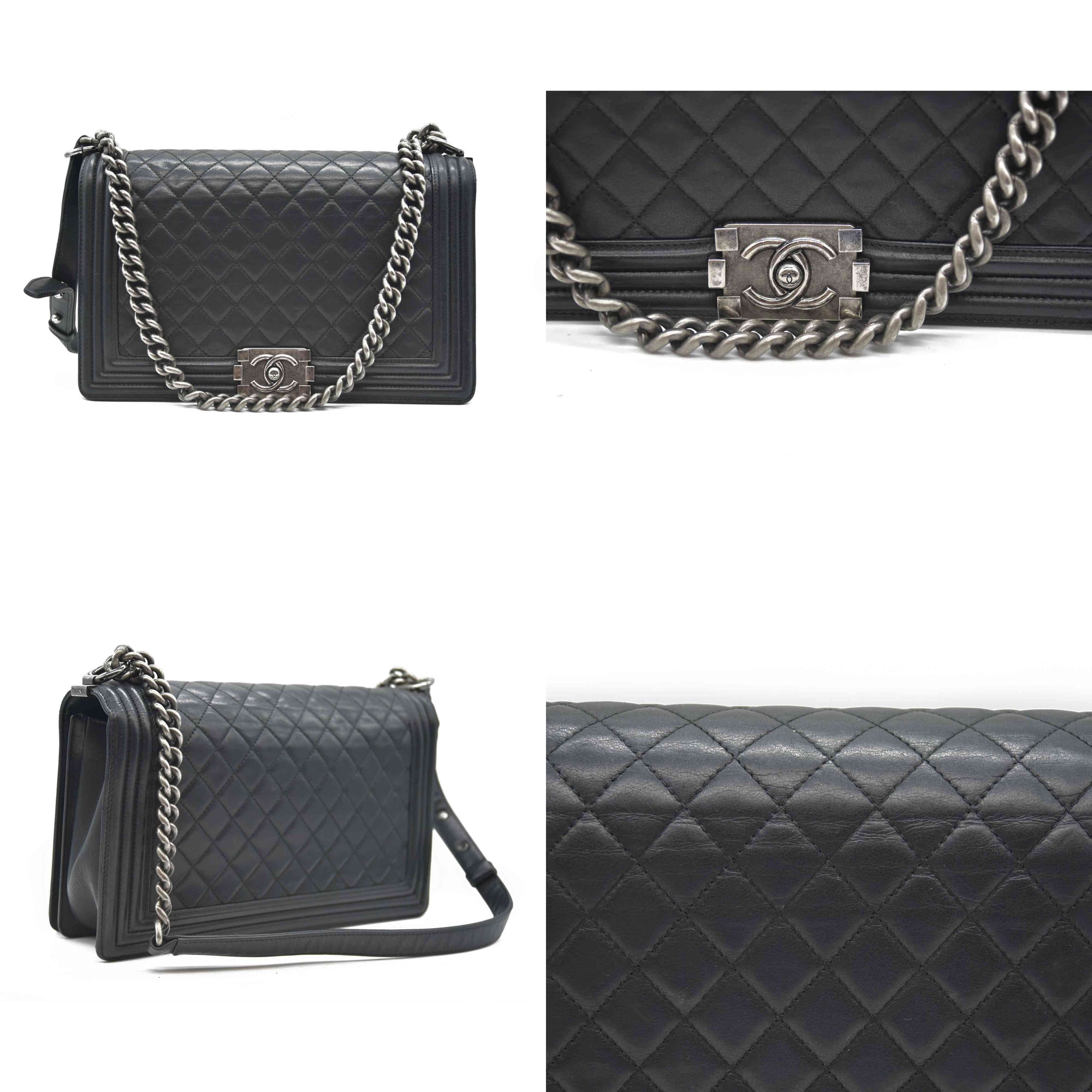 Chanel Calfskin Quilted Medium Boy Flap Black