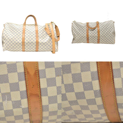 $2700 2007 Louis Vuitton Damier Azur Keepall Bandouliere 55
