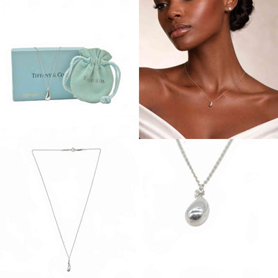 $360 Tiffany & Co Elsa Peretti Teardrop Pendant Sterling Silver