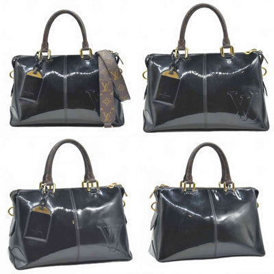 $2270 2018 Louis Vuitton Patent Calfskin Miroir Tote Black SN0188