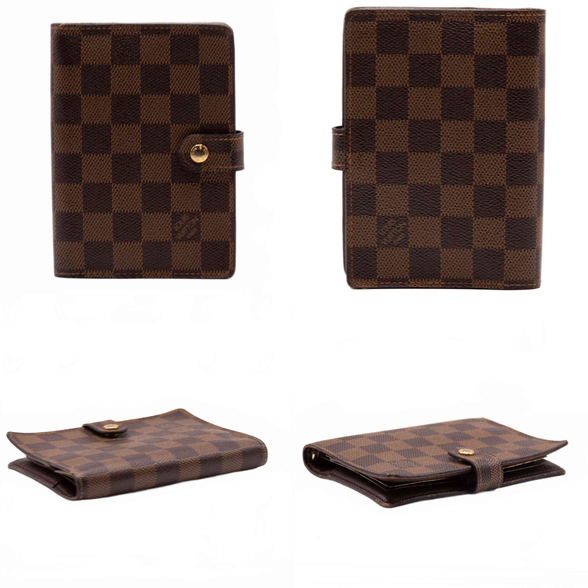 $505 2007 Louis Vuitton Damier Agenda PM Notebook Cover Brown CA0057